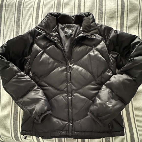 The North Face 550 Puffer Black Down Jacket Womens  XL - Picture 2 of 13